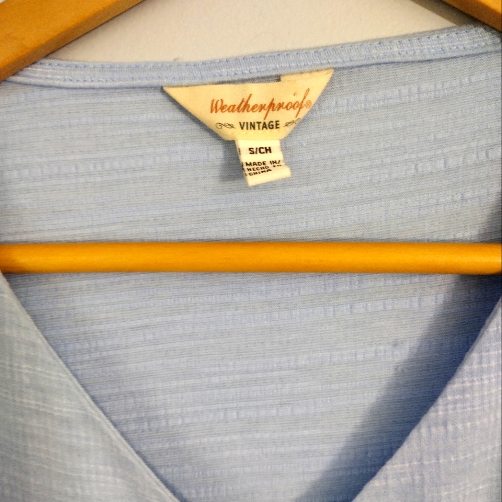Weatherproof‎ Vintage blue tie front button up blouse tee - Picture 2 of 3